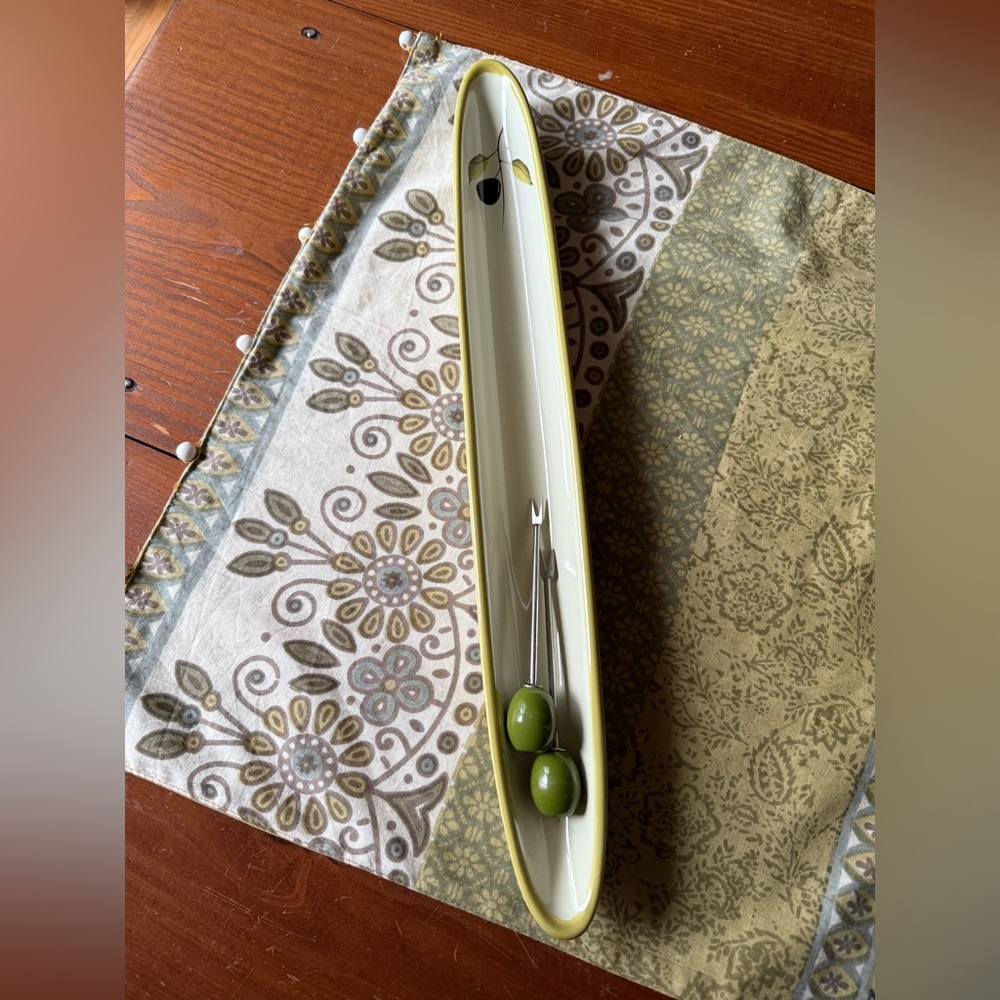 Elegant Olive Dish with Picks